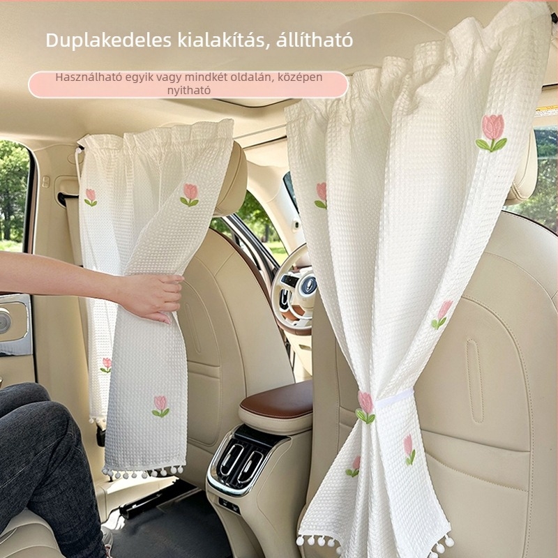 Feather cen márkájú féláteresztő waffle-szövésű autófüggöny, univerzális kompatibilitás, függesztési típus, testreszabás elérhető, napsugárzás elleni árnyékolás és hőszigetelés