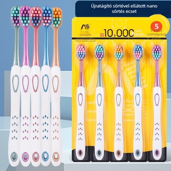 Fogkefe széles fejjel és puha sörtékkel felnőtteknek — műanyag anyag, 3 éves eltarthatóság