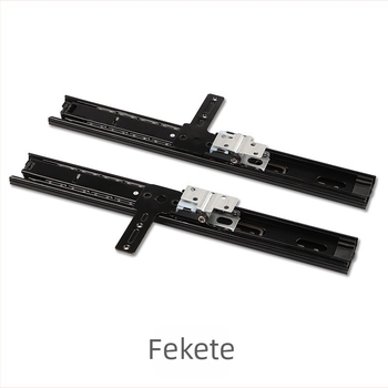 Háromrészes tükrös sín gardróbhoz, forgó csúszó sín, csendes tükrös sín — vas, elektroplatált felület, modell BLYS-1408, modern minimalist stílus