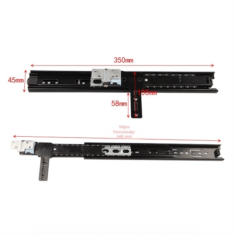 Háromrészes tükrös sín gardróbhoz, forgó csúszó sín, csendes tükrös sín — vas, elektroplatált felület, modell BLYS-1408, modern minimalist stílus