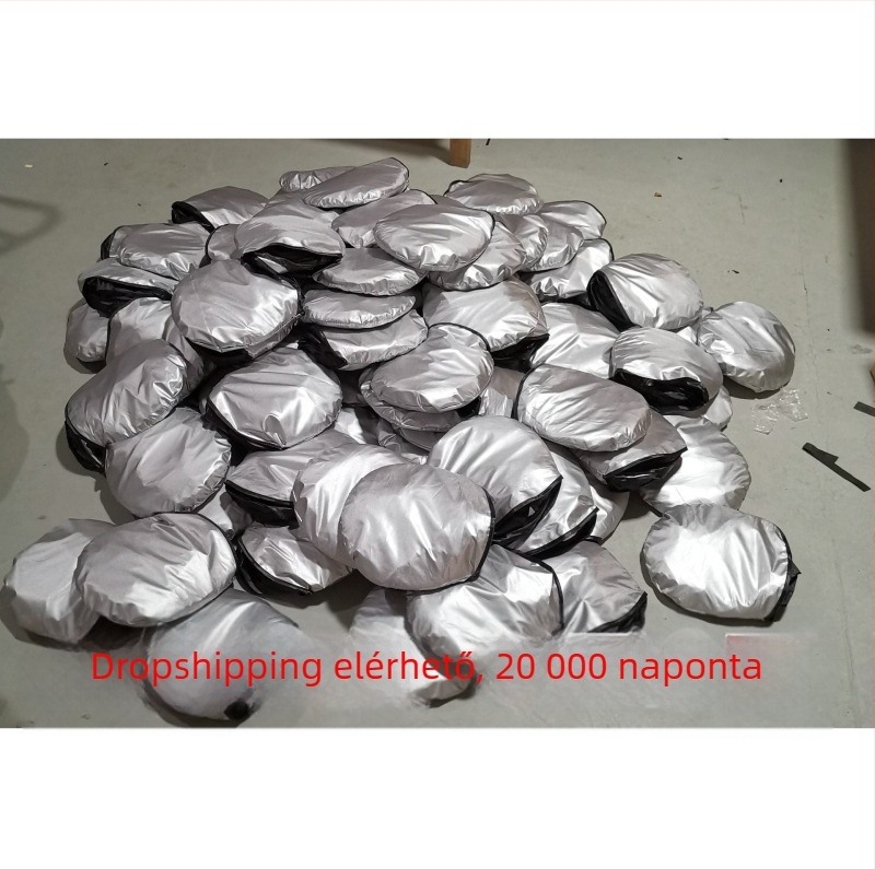 Autó napellenző ezüst bevonatú szövettel, teleszkópos rögzítés, univerzális modell, egyszerű stílus