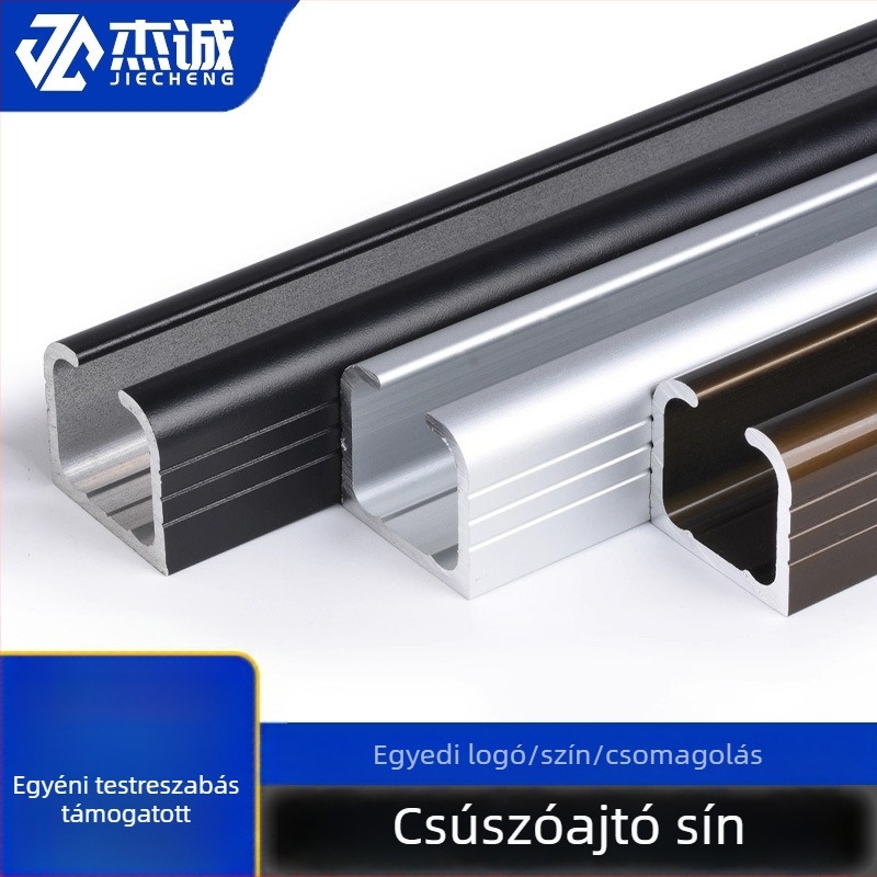 Csúszó ajtó sín - alumíniumötvözet, felület elektroplating, modell: Hanging Wheel Rail, márka Jiecheng, modern minimalist stílus
