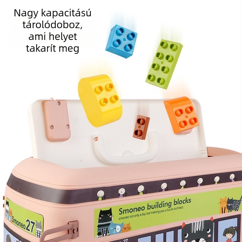 Nagyméretű építőelemek – zenei funkció, elemes, DIY, ABS műanyag, 50–100 darab