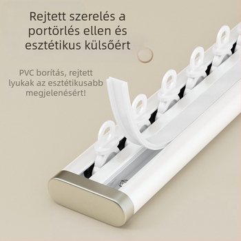 Oldalsó szerelésű függöny sínrendszer erkélyablakhoz, kettős sínnel, alumíniumötvözet, csendes, ultra-szûk csúszósín