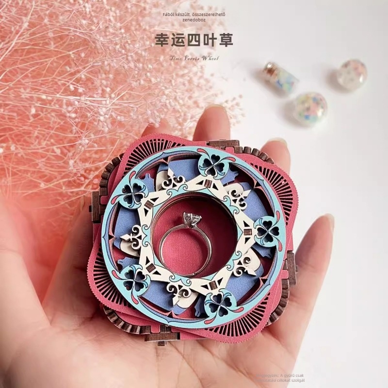 Fából készült karácsonyi zenélő doboz – 3D DIY modell a barátnőnek szánt vallomáshoz, születésnapi ajándék