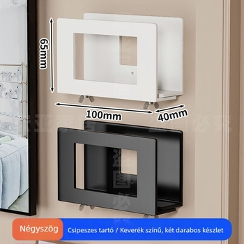 Fali szerelhető router és set-top box tároló, kovácsoltvas anyag, modern minimalist stílus, egy szint, hálószoba-nappali