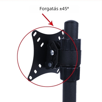 Forgó monitor tartó egy képernyőhöz, asztali teleszkópos kar, vasból készült, falra szerelhető, teherbírás 15 kg felett