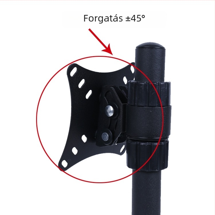 Forgó monitor tartó egy képernyőhöz, asztali teleszkópos kar, vasból készült, falra szerelhető, teherbírás 15 kg felett