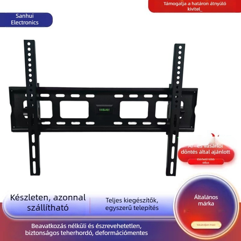 TV-fali tartó kettős karokkal és luxus forgatással, SH-64T, hidegen hengerelt acélból, kompatibil intelligens TV-kkel, 0,8 kg