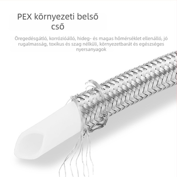 Vízbevezető tömlő csaphoz PEX belső csővel — 304 rozsdamentes acél / PEX belső cső — Modern minimalista stílus; testreszabható; licencelt magánmárkák