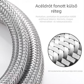 Vízbevezető tömlő csaphoz PEX belső csővel — 304 rozsdamentes acél / PEX belső cső — Modern minimalista stílus; testreszabható; licencelt magánmárkák
