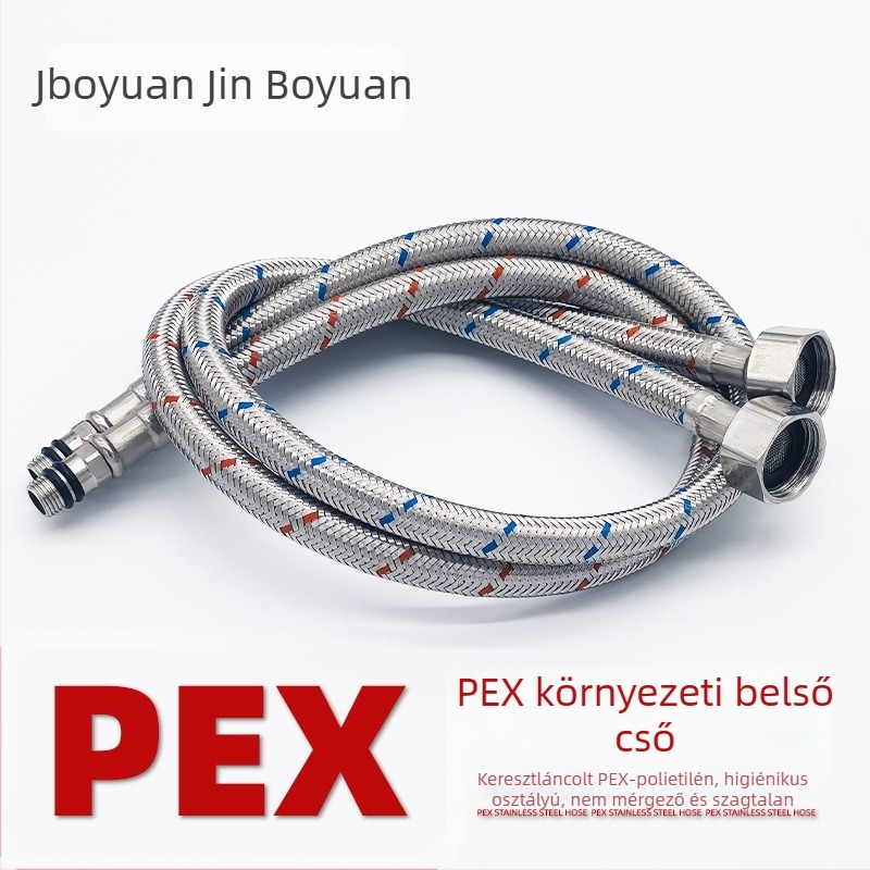 Vízbevezető tömlő csaphoz PEX belső csővel — 304 rozsdamentes acél / PEX belső cső — Modern minimalista stílus; testreszabható; licencelt magánmárkák