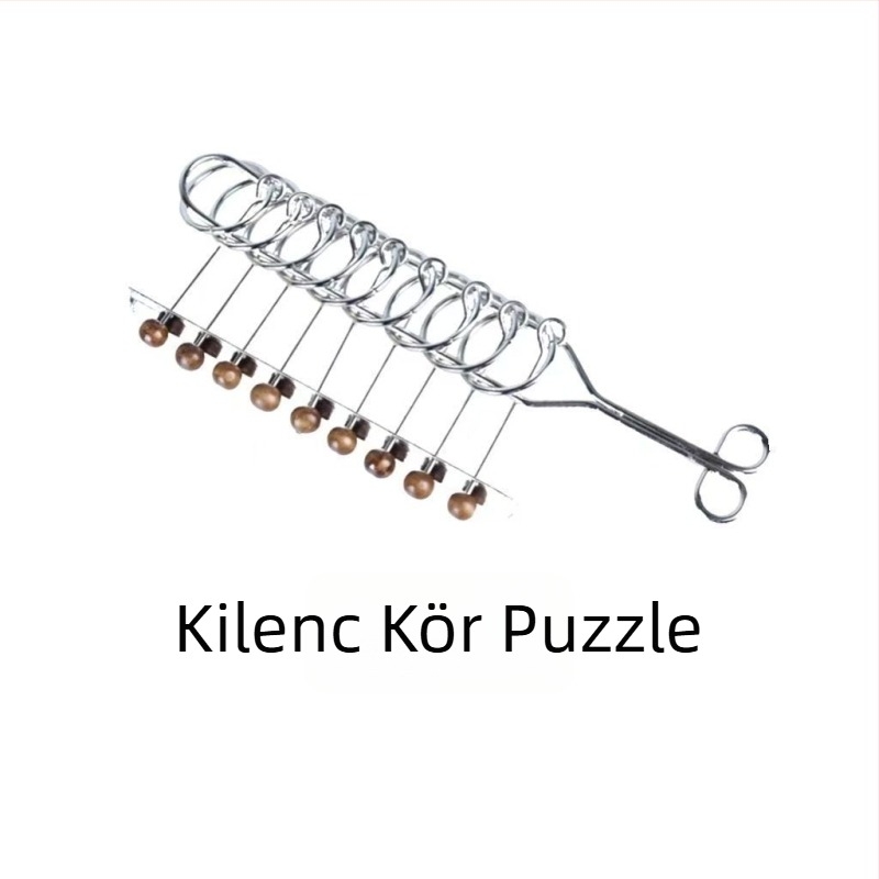 Kilenc összefűzött karika rejtvény – műanyag, nagy készlet, kinyitó játék 14+ korosztálynak