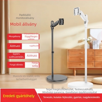 Mobil monitor- és TV-tartó, forgó, kerekekkel, rozsdamentes acélból, 05-ös modell, 5 kg, univerzális kompatibilitás standard kijelzőkhöz