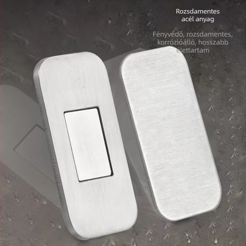 Rejtett mágneses ajtózár szekrényekhez és tolóajtókhoz, rozsdamentes acél, márka Weijiaxing, falra szerelt CT-01, típus BXGGX, modell OHT-118, kézi működtetés