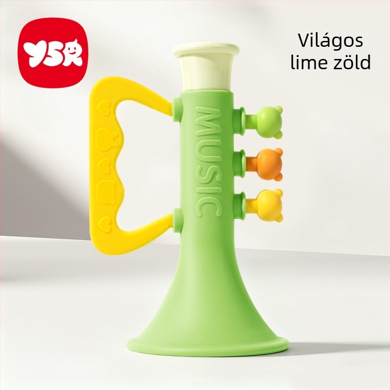 Ysr szilikon bébi trombita játék 0-3 éveseknek – rágó mini trombita, támogatja az érzelmi fejlődést