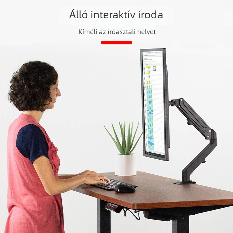 Monitorállvány forgó, emelő és teleszkópos kar és alap — mechanikus vezérlés