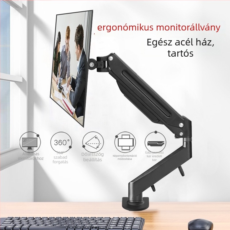 Monitorállvány forgó, emelő és teleszkópos kar és alap — mechanikus vezérlés