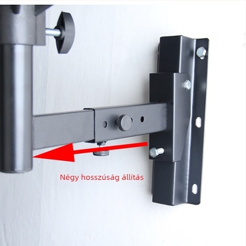 Projektor falra szerelhető tartóval és polccal — hidegen hengerelt acélból, kiegészítő TV-polcra