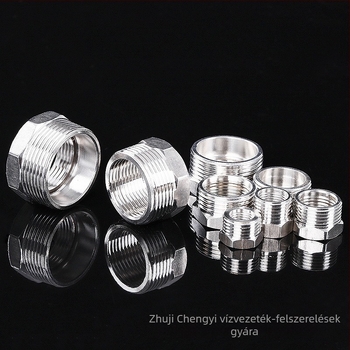 Rozsdamentes acél reduktorcső belső és külső menettel, 304-es minőségű acél