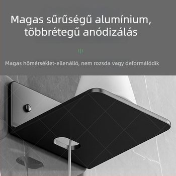 Fali routertartó polc ragasztóval, alumínium anyag, 1 réteg, modern minimalista dizájn WiFi eszközök és set-top boxhoz