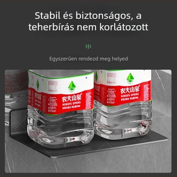Fali routertartó polc ragasztóval, alumínium anyag, 1 réteg, modern minimalista dizájn WiFi eszközök és set-top boxhoz