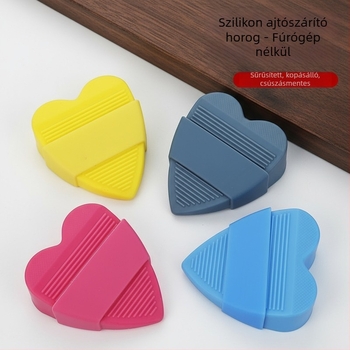 Szív alakú PVC ajtó stopper - mozgatható, padlóra szerelhető, tároló dobozzal, fa ajtókhoz