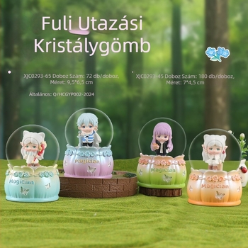 Karikatúra-stílusú zenélő doboz figurka, gyantából és műanyagból készül, szülinapi és bulis ajándék