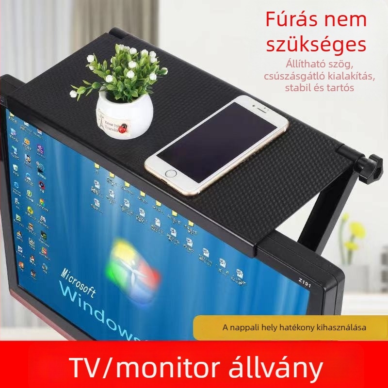 TV/monitor fölötti polc set-top box és router számára, vezeték nélküli tárolás, fúrás nélküli szerelés