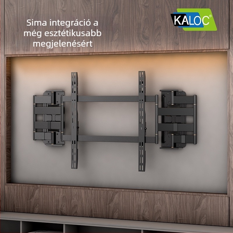 NX80 Ultra vékony beépített TV tartó teleszkópos magasságállítással és forgó akasztóval, hidegen hengerelt acélból, 6,26 kg, okostévékhez