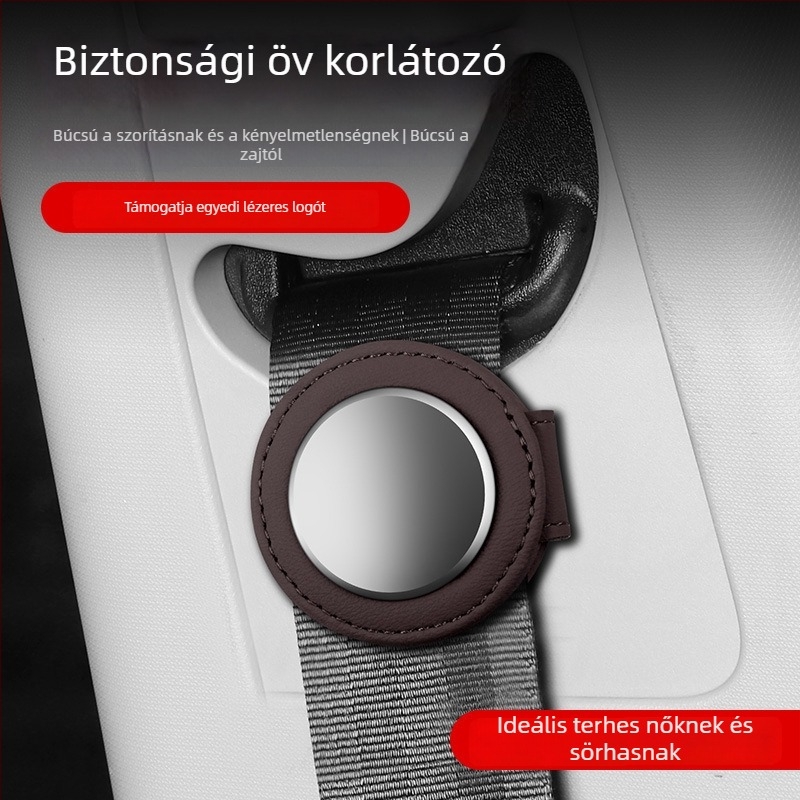 Autóöv-clip és feszítő limiter, mikroszálas bőr és cinkötvözet, modell 319-6, univerzális kompatibilitás, logó nyomtatás lehetséges