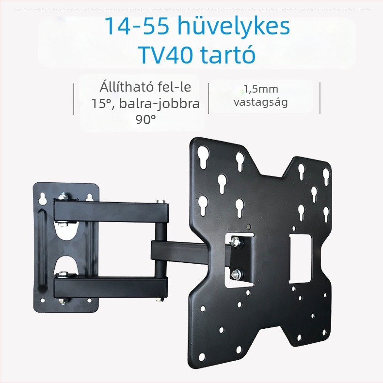 V-STAR V-499 falra szerelhető TV-tartó, forgatható és teleszkópos karos, acél szerkezet, mechanikus vezérlés, teherbírás >15 kg