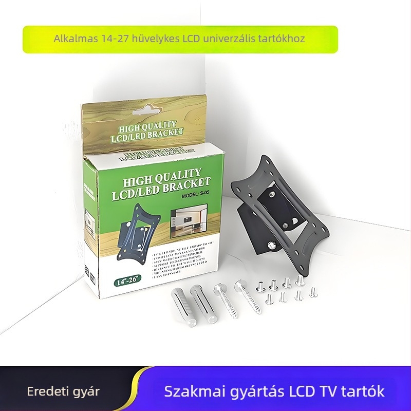 Fali LCD-monitor/kis televízió tartó állítható dőléssel, modell S05, teherbírás >15 kg, anyag: vas, vezérlés: mikroprocesszor.