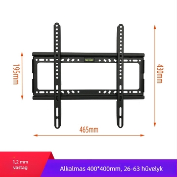 Ultra vékony LED/LCD tévé falra szerelhető tartó, mechanikus működtetés, hideg-hengerelt lemezből, univerzális kompatibilitás, teherbírás több mint 15 kg