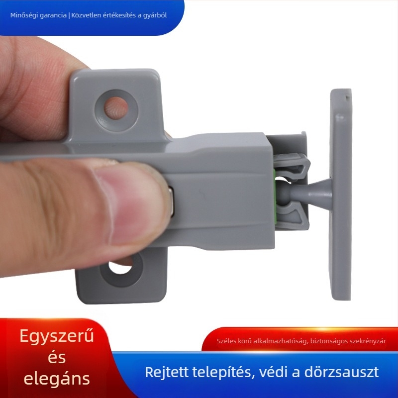 Snap-in rugós zár szekrényajtókhoz, műanyag, modell T6, a bútorok ajtóihoz és fiókjaihoz