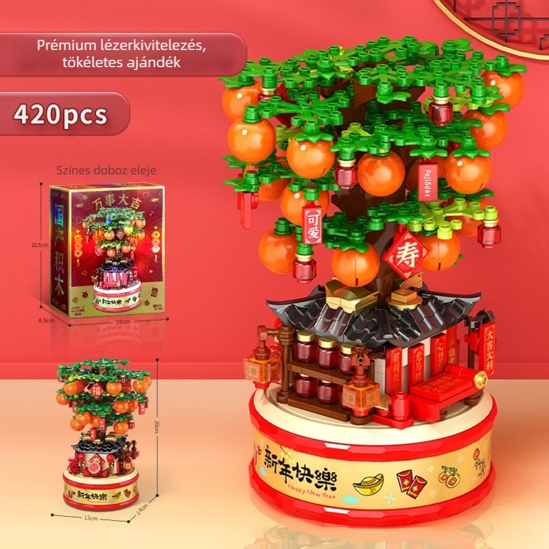 LEGO-kompatibilis építőjáték – Szerencse Macska és oroszlán modell, ABS műanyag, 200–400 darab, 7–14 éveseknek
