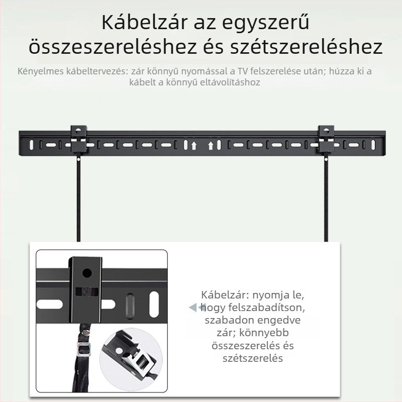 JL-WH02A TV-fali tartó – univerzális, egyszerű falra szerelhető; anyag: hidegen hengerelt acél; tömeg: 1,3 kg; kompatibilis plazmatévékhez.