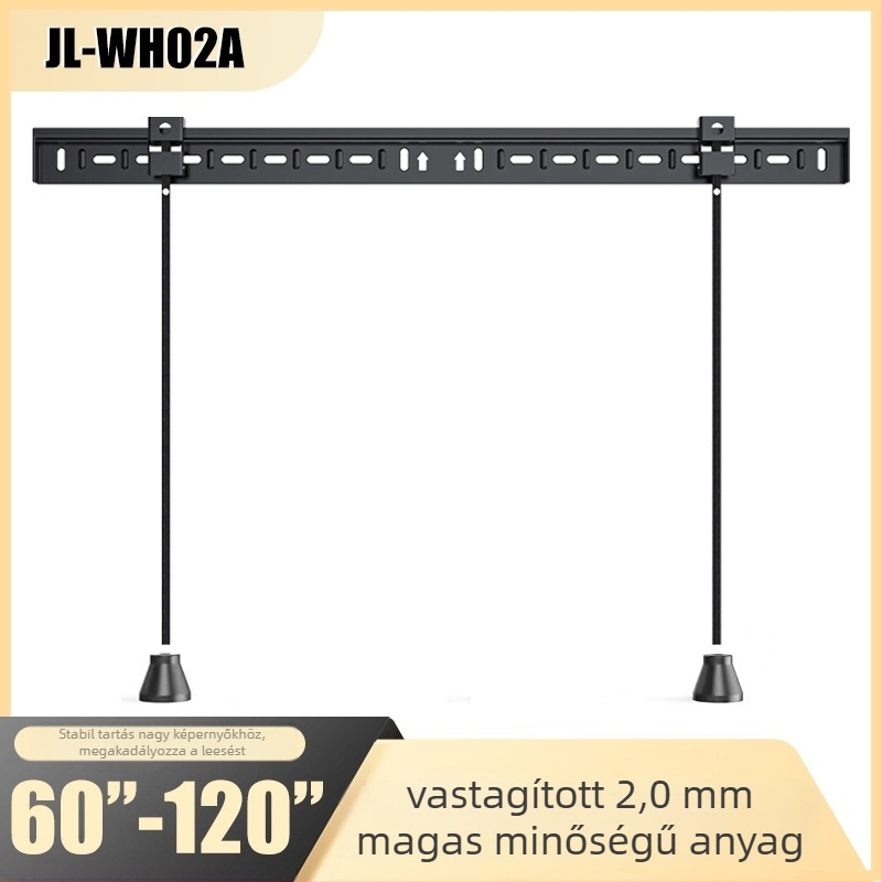 JL-WH02A TV-fali tartó – univerzális, egyszerű falra szerelhető; anyag: hidegen hengerelt acél; tömeg: 1,3 kg; kompatibilis plazmatévékhez.