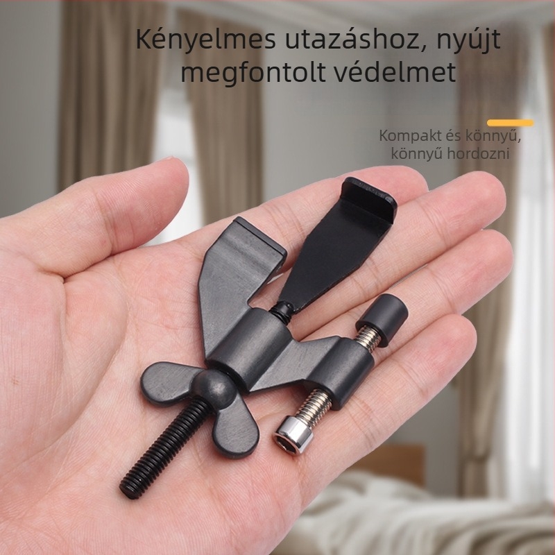 Pillangó ajtóstopper, falra szerelhető, lyukasztás nélküli típus, kézi működtetés, anyag: cink ötvözet és vas