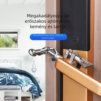 Felsőn szerelt ajtó stopper lánccal — rozsdamentes acél, felület: drótvágott hatás, típus: csat, szerelés: CT-03 lánc, modell FL-20240403001