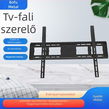 Universális fali tartó TV-hez és LCD monitorhoz — hideg-hengerelt acélváz, kompatibilis Smart TV, egyszerű fali tartó, kód 002