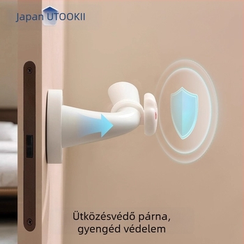 Szilikon ajtókilincs védőpárna, univerzális modell, falra szerelhető, ütközés elleni védelem