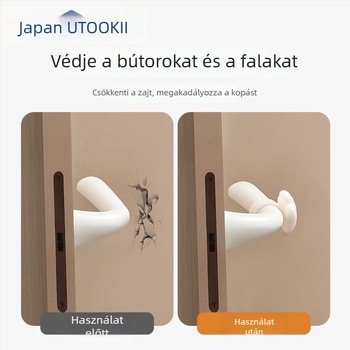 Szilikon ajtókilincs védőpárna, univerzális modell, falra szerelhető, ütközés elleni védelem