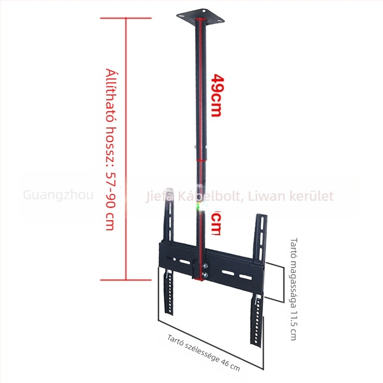 26–55 hüvelykes LCD TV mennyezeti tartó, univerzális, teleszkópos és forgó