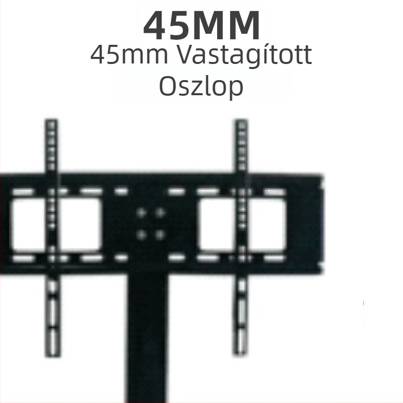TV-állvány íróasztalhoz, fúrás nélkül, állítható magasság, mechanikus működtetés, vas tartó, falra szerelhető