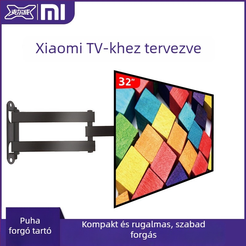 Fali TV/monitor tartó forgó és becsukható karral, mechanikus vezérléssel, vasból készült, modell MA1330/MA1339, teherbírás 5–10 kg
