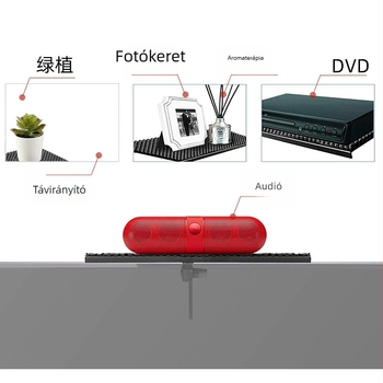 Fali tartó televízióhoz és LCD monitorhoz, set-top boxhoz – fúrás nélküli, mechanikus vezérlés, CS106, Cocheng