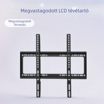 Televízió falra szerelhető tartó, ultra vékony fix falitartó LCD TV-hez, modell HT-103 (keskeny lemez), teherbírás >15 kg, anyag: vas