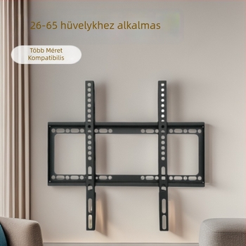 Televízió falra szerelhető tartó, ultra vékony fix falitartó LCD TV-hez, modell HT-103 (keskeny lemez), teherbírás >15 kg, anyag: vas