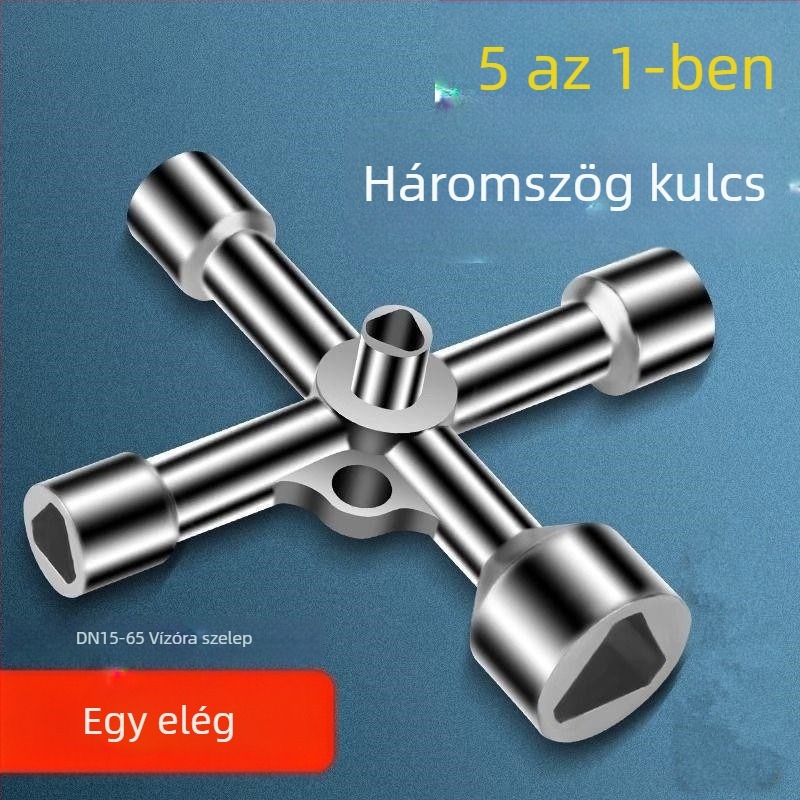 Vízcsapkulcs – Öt az egyben háromszög modell, réz, falra szerelhető, univerzális, CE tanúsítvány